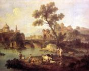 Landscape with River and Bridge - 朱塞佩·蔡斯